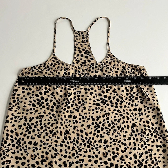 H & M Divided Camisole Sz 6 Beige Cheetah Print Y2K Slinky Animal Print Tank Top - Picture 6 of 7